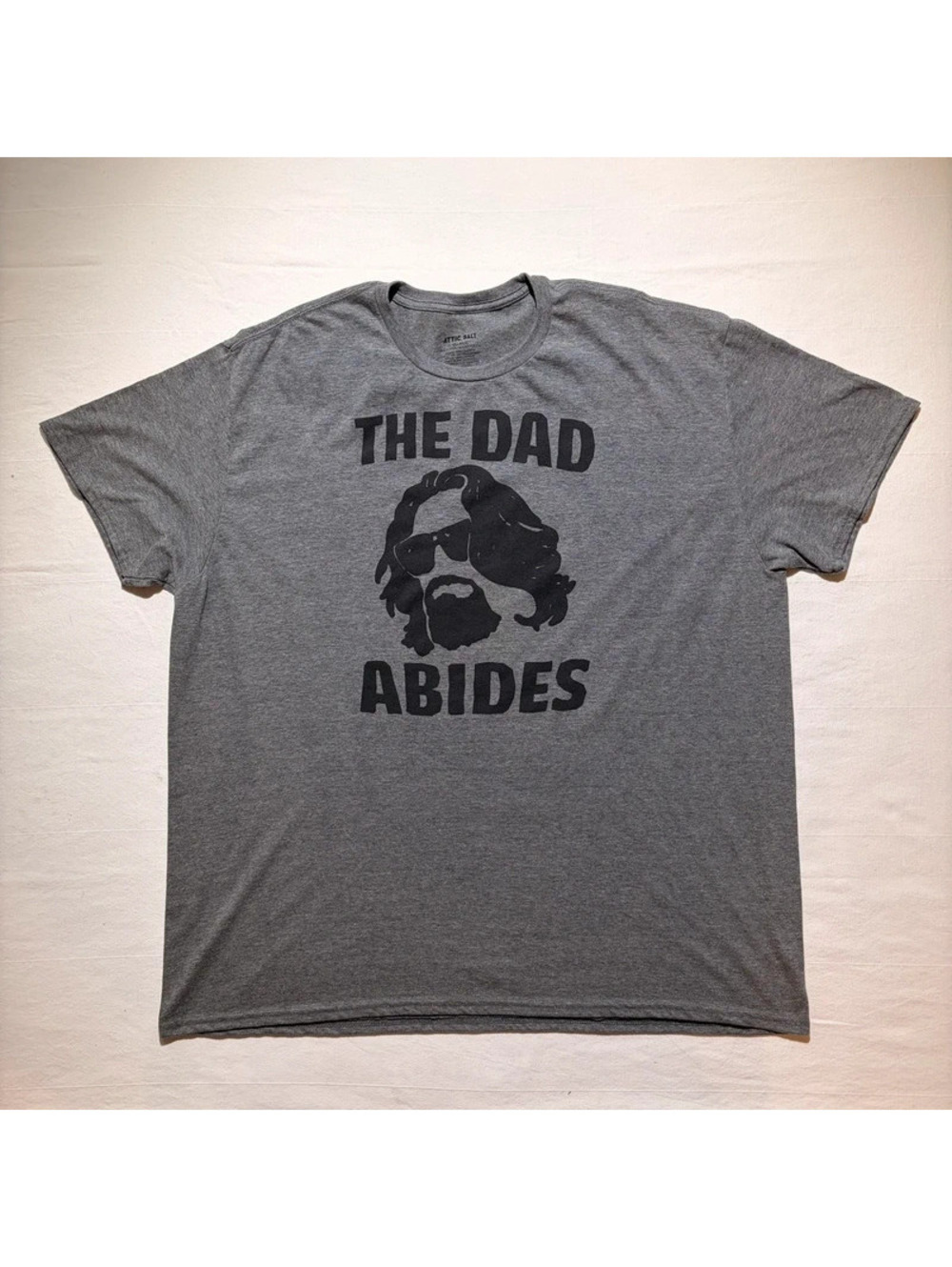 The Dad Abides T Shirt Mens 3XL Big Lebowski Graphic Tee Gray